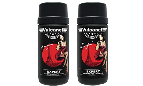 2 Paños de limpieza Vulcanet para coche, moto + paño de microfibra (2) para pulir, proteger todas las superficies del coche y la moto sin riesgo de arañazos, sin agua, sin equipamiento.