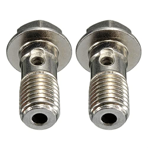 2 PCS Motocicleta Freno inoxidable Banjo Tornillo M10 x 1.25 mm Manguera de aceite de freno hidráulico (Color : Silver)