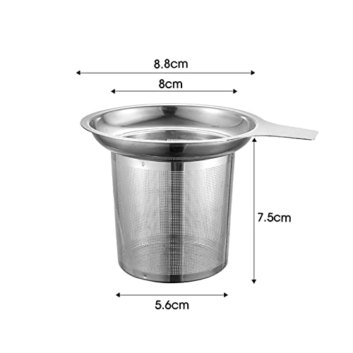 2 Piezas Colador de Té de Acero Inoxidable Filtro de Té con asa Colador de Té Premium Coladores de Té de Malla Fina Colador de Té para Té Suelto para la Mayoría de Tazas y Teteras.