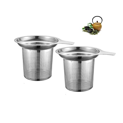 2 Piezas Colador de Té de Acero Inoxidable Filtro de Té con asa Colador de Té Premium Coladores de Té de Malla Fina Colador de Té para Té Suelto para la Mayoría de Tazas y Teteras.