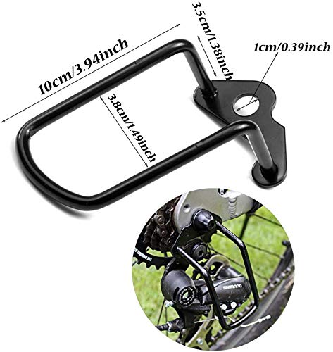 2 piezas de cubierta protectora de desviador trasero de bicicleta, soporte de cuadro de bicicleta ajustable de acero de hierro de 3,2 pulgadas, cubierta protectora de desviador de cadena trasera