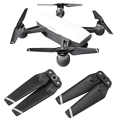 2 Piezas de hélice para dji Spark Drone Cuchillas Plegables de liberación rápida 4730F Accesorios repuestos(Lado Plateado Negro)