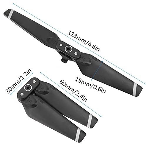 2 Piezas de hélice para dji Spark Drone Cuchillas Plegables de liberación rápida 4730F Accesorios repuestos(Lado Plateado Negro)