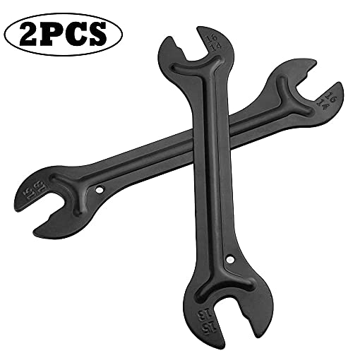 2 Piezas Llave De Conos Herramienta, Bicicleta Llave, Reparación De Bicicletas Llave, Fácil De Transportar, Ruedas De Bicicleta, Pedales, Ajuste y Reparación del Cono del Eje(Negro)