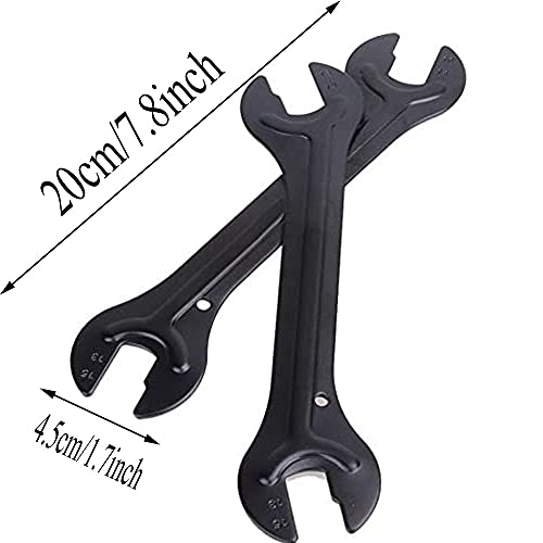 2 Piezas Llave De Conos Herramienta, Bicicleta Llave, Reparación De Bicicletas Llave, Fácil De Transportar, Ruedas De Bicicleta, Pedales, Ajuste y Reparación del Cono del Eje(Negro)