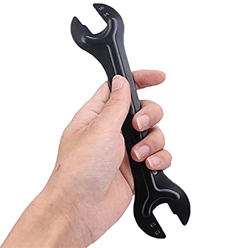 2 Piezas Llave De Conos Herramienta, Bicicleta Llave, Reparación De Bicicletas Llave, Fácil De Transportar, Ruedas De Bicicleta, Pedales, Ajuste y Reparación del Cono del Eje(Negro)