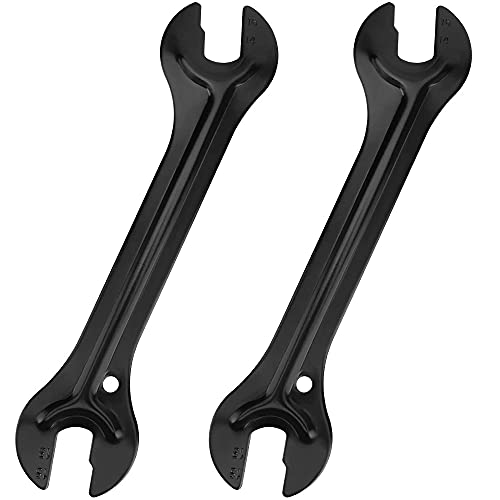 2 Piezas Llave De Conos Herramienta, Bicicleta Llave, Reparación De Bicicletas Llave, Fácil De Transportar, Ruedas De Bicicleta, Pedales, Ajuste y Reparación del Cono del Eje(Negro)