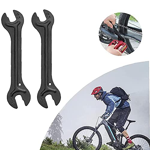 2 Piezas Llave De Conos Herramienta, Bicicleta Llave, Reparación De Bicicletas Llave, Fácil De Transportar, Ruedas De Bicicleta, Pedales, Ajuste y Reparación del Cono del Eje(Negro)