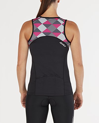 2 x U para Mujer Active Tri-Singlet, Mujer, Color Black/Retro Tri Pink Peacock, tamaño Medium