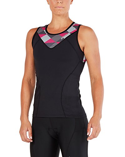 2 x U para Mujer Active Tri-Singlet, Mujer, Color Black/Retro Tri Pink Peacock, tamaño Medium