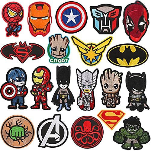 20 piezas Patch Sticker Parche Termoadhesivo Parche de Ropa Parches Termoadhesivos Bordados Cute DIY Coser o Planchar Parches para la camiseta jeans ropa pantalon bolsas