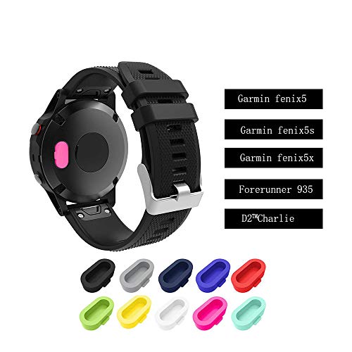 20 piezas protectores de puerto de cargador coloridos compatibles con Fenix 6X 6S 65 5S 5X Plus Garmin Vivoactive 4 4s 3 Music Forerunner 935 Approach S60 Quatix5,tapones antipolvo de repuesto