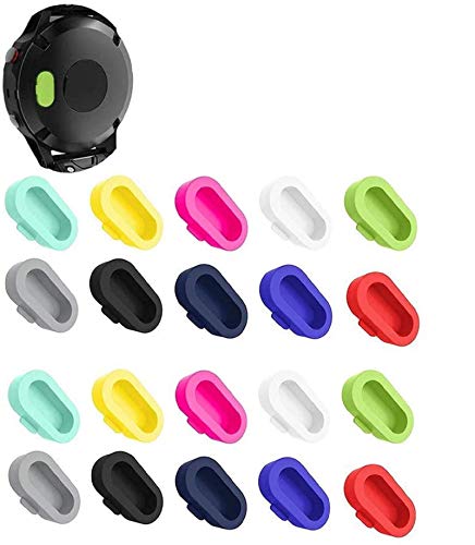 20 piezas protectores de puerto de cargador coloridos compatibles con Fenix 6X 6S 65 5S 5X Plus Garmin Vivoactive 4 4s 3 Music Forerunner 935 Approach S60 Quatix5,tapones antipolvo de repuesto