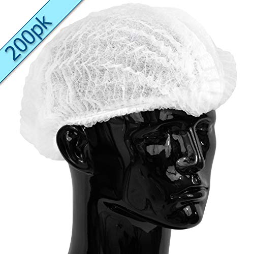 200 x Simply Direct Redecillas Para el Pelo Desechables Blanco/Gorras/Tapas Clip/Malla Cabello Suministrados en una Bolsa que se Puede Volver a Sellar