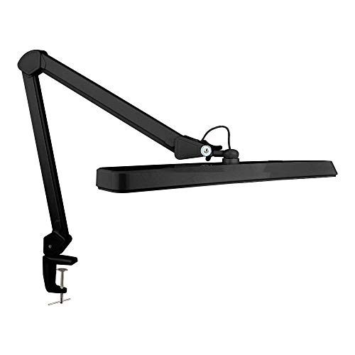 (2021 modelo) Neatfi XL Lámpara de trabajo con abrazadera LED de 2.500 lúmenes, Enchufe Europeo, lámpara de escritorio súper brillante de 30 W, 162 piezas de LED SMD (Negro)