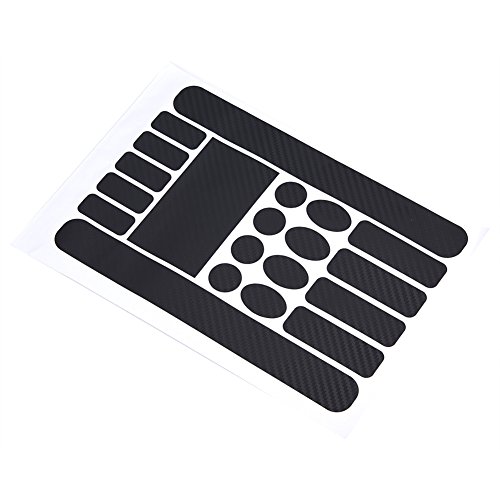 20Pcs Etiquetas Engomadas de Protector de Marco de Bicicletas, Kit de Pegatinas Incluyendo Óvalos, Círculos Rectángulo y Formas de Tira para Marco de Bicicletas (Carbono)