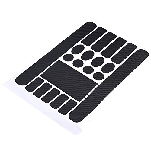 20Pcs Etiquetas Engomadas de Protector de Marco de Bicicletas, Kit de Pegatinas Incluyendo Óvalos, Círculos Rectángulo y Formas de Tira para Marco de Bicicletas (Carbono)
