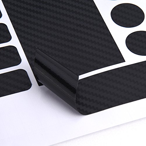 20Pcs Etiquetas Engomadas de Protector de Marco de Bicicletas, Kit de Pegatinas Incluyendo Óvalos, Círculos Rectángulo y Formas de Tira para Marco de Bicicletas (Carbono)