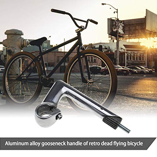 22.2mm Quill Stem Menos 17 grados 25.4mm/1Inch Dia aleación de aluminio plata cuello de cisne manillar vástago Retro Ciclismo Componentes para MTB Road Bike