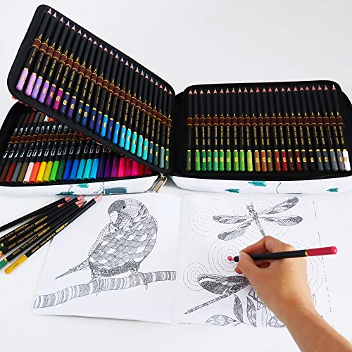 24 Rotuladores Doble Punta Acuarelables y 96 lápices de colores Conjunto de Dibujo,rotuladores punta fina y Lápices Bosquejo Material Set,Incluye Herramientas de dibujo y capacidad grande Caja lápiz