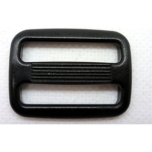 25PCS Negro Ajustable Plástico 3 Bar Slides Hebillas Mochila Cincha Moll Tactical Bolsa Partes (15 mm)