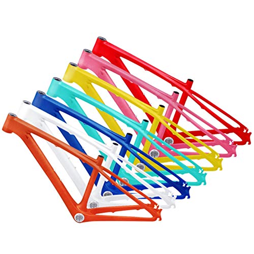 26er Carbon MTB Frame MTB Marco de Carbono 26er 14 Pulgadas MTB MTB Marco 26 Marco de los niños de Carbono con la Abrazadera de Auriculares (Color : Pink, Size : 14inch Matte)