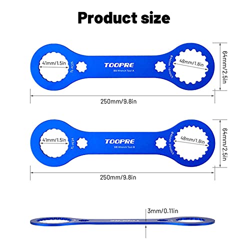 2PCS Herramienta de Llave BB para Bicicleta Llave de Eje Herramienta de reparación de Llave de Bicicleta 44 mm 16 Muesca 46 mm 24 Muesca Soporte Inferior Juego de bielas Instalar Remoción