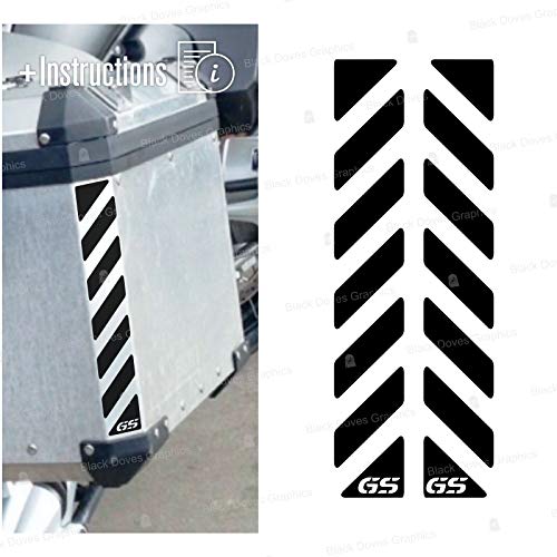 2pcs Reflective Stripes with GS for Touratech Motorcycle Aluminium Panniers (Black)