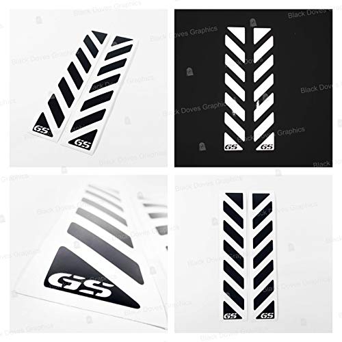 2pcs Reflective Stripes with GS for Touratech Motorcycle Aluminium Panniers (Black)