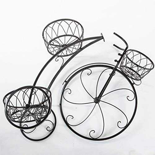 3 niveles de metal adornado Triciclo triciclo Stand Jardín Bicicleta Patio Adorno Rack, Soporte de la planta de bicicleta Jardinera de jardín Para mantener las plantas de maceta ( color : Blanco )