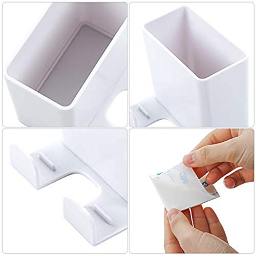 3 Piezas Caja Almacenamiento Control Remoto, ABS Montaje en La Pared con Gancho Caja Organizadora para Soporte Carga para Teléfono Móvil, Caja Almacenamiento para Control Remoto(A)