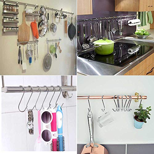 30 Paquete Ganchos en Forma de S , S Ganchos Cocina Metal Acero Inoxidable ganchos para el gabinete de la Cocina Oficina del Dormitorio del baño