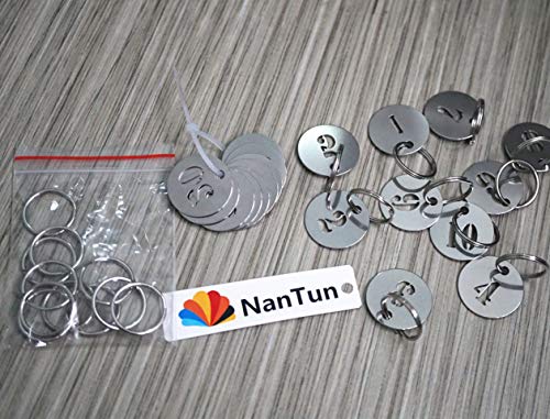 304 Stainless Steel Key Tags with Ring 10 pcs, 25mm Hollowed Number ID Tags Key Chain, Numbered Key Rings - 1 to 10