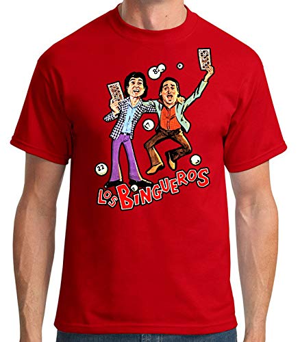 35mm - Camiseta Hombre Los Bingueros - Esteso - Pajares - Destape - Rojo - Talla XXL