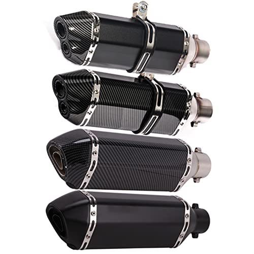 370mm Motorcia de Escape Muffler E Full System Slip-On for Y T T-M 500 530 TM 530 TM 500 Z900 Z800 Z750 ZX10R (Color : Type D)