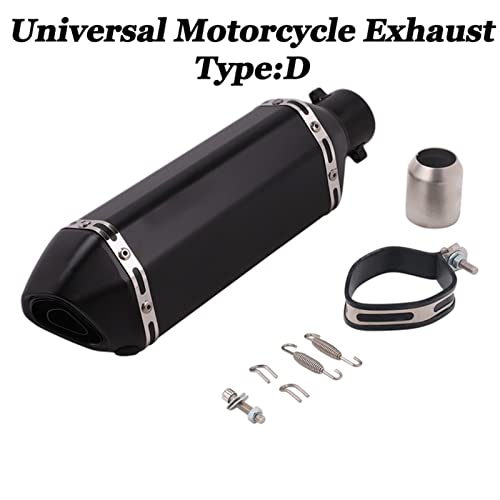 370mm Motorcia de Escape Muffler E Full System Slip-On for Y T T-M 500 530 TM 530 TM 500 Z900 Z800 Z750 ZX10R (Color : Type D)