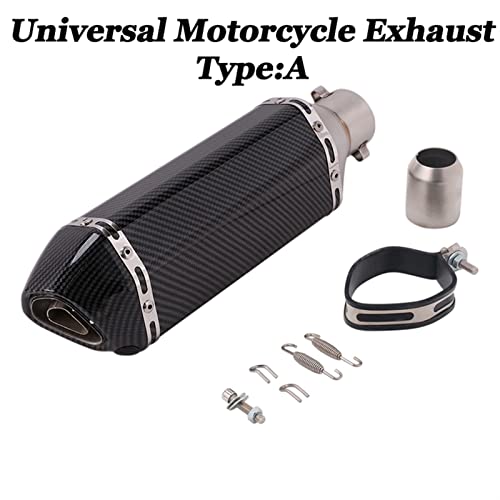 370mm Motorcia de Escape Muffler E Full System Slip-On for Y T T-M 500 530 TM 530 TM 500 Z900 Z800 Z750 ZX10R (Color : Type D)