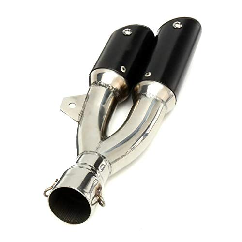 38-51mm universal doble tubo de escape del silenciador de tubo de acero for la motocicleta de la bici de la calle Sistema de escape de moto