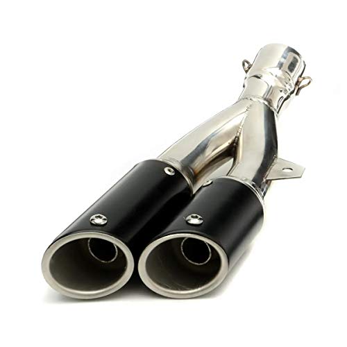 38-51mm universal doble tubo de escape del silenciador de tubo de acero for la motocicleta de la bici de la calle Sistema de escape de moto