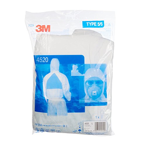 3M Bata de Protección, tipo 5/6, talla L (1 unidad), Blanco y Verde