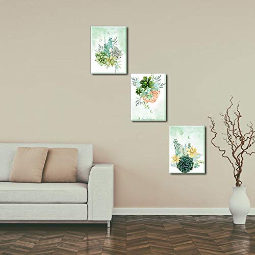 3X Cuadro En Lienzo, PIY PAINTING Flor Verde Con Mariposa Fotografía, 3 Piezas Artística Imagen de Naturaleza, 30x40cm Listo para Colgar Fotos como Decoracion de Pared para Baño, Regalo para Niños