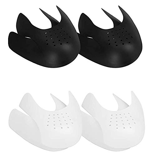 Mudder 6 pares de zapatos antiarrugas prevención de arrugas pequeño para hombre 7 – 12 / mujer 5 – 8 negro y blanco protectores para los dedos de los pies 