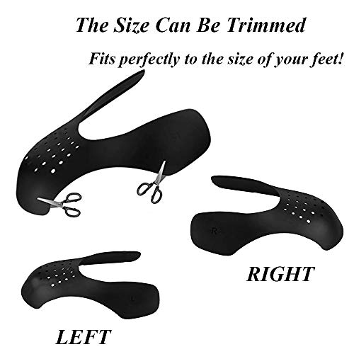 4 Pares Escudos de Zapatos, Protector de Zapatos Antiarrugas, Arrugas de Zapatos Antiarrugas, Anti-Arrugas Prevenga Calzado Deportivo Arrugas Arrugas Profundas para Hombres, Mujeres, Blanco, Negro