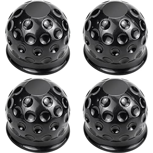 4 Pcs Remolque Cubierta de Bola de Goma Negra Tapa Bola Remolque Caucho Tapon Protector Bola Remolque Cubierta de Bola de Remolque Barra de Remolque Cubierta de Bola para Coches