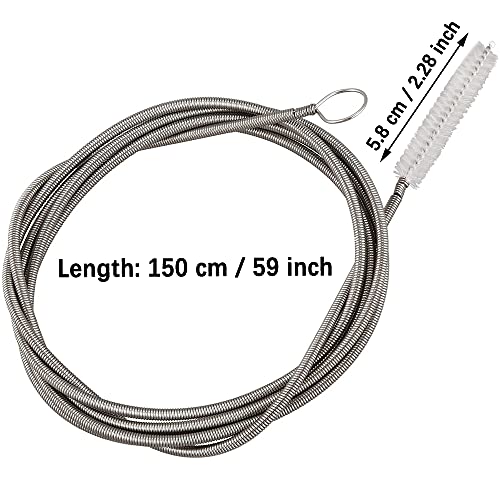 4 Piezas Cepillo Flexible Limpieza Tuberias, Limpieza de Tuberías Largas, Cepillo para Frigorífico, Cepillos de Limpieza de Tubos Desagüe Cocina de Acero Inoxidable, para Cocina, Frigorífico (150 CM)