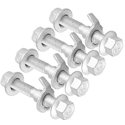 【4 piezas】 Pernos de inclinación de rueda, 0.5 in 12 mm Tornillo excéntrico de inclinación Dureza de grado 10.9 Kit de perno de inclinación ajustable Accesorios de alineación de cuatro ruedas para aut