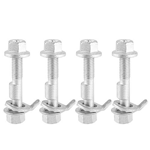 【4 piezas】 Pernos de inclinación de rueda, 0.5 in 12 mm Tornillo excéntrico de inclinación Dureza de grado 10.9 Kit de perno de inclinación ajustable Accesorios de alineación de cuatro ruedas para aut