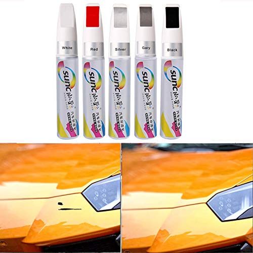 4 Piezas Pluma De Retoque del Coche12mL, Lápiz Reparador De Pintura De Coche para Aplicar sobre La Superficie Cualquier Coche,5Colores Disponibles Negro Puro