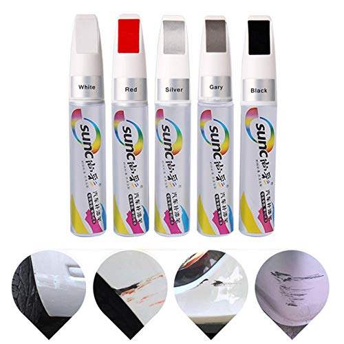 4 Piezas Pluma De Retoque del Coche12mL, Lápiz Reparador De Pintura De Coche para Aplicar sobre La Superficie Cualquier Coche,5Colores Disponibles Negro Puro