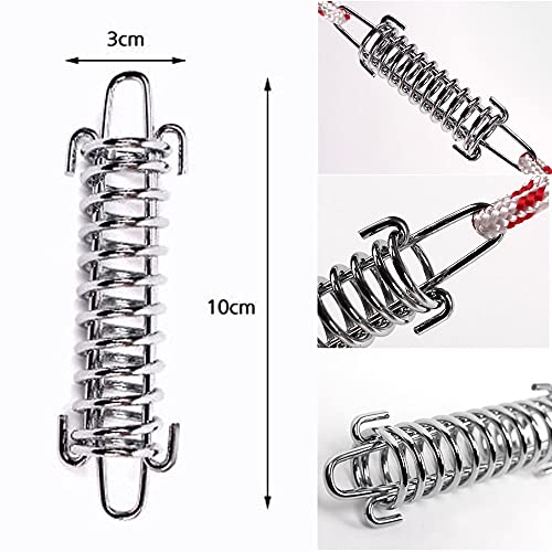 4 Piezas Tensor de Resorte, Resortes Tensores De Cuerda, Hebillas de Resorte para Tienda de Campaña, Muelle De Tienda Acero, Muelle Elástico Resorte de Tensión para Carpa Toldo de Camping Acampada